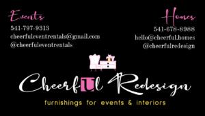 contact info for event rentals and staging services in Bend Oregon